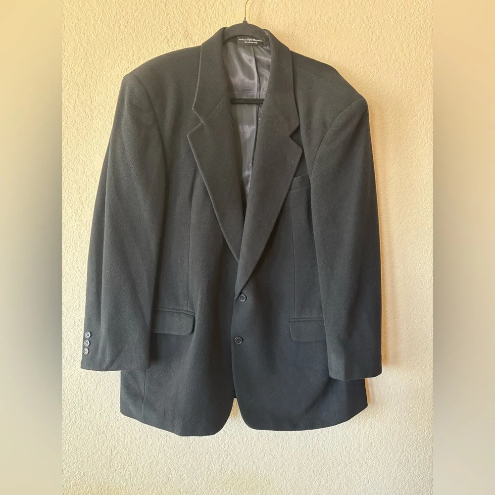 Gianfranco Ruffini ITALY Cashmere Blend‎ Men’s Sz 44L Black Sports Coat Blazer